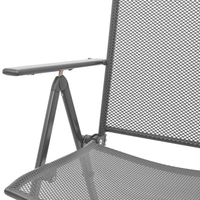 vidaXL Stackable Garden Chairs 2 pcs Steel Grey