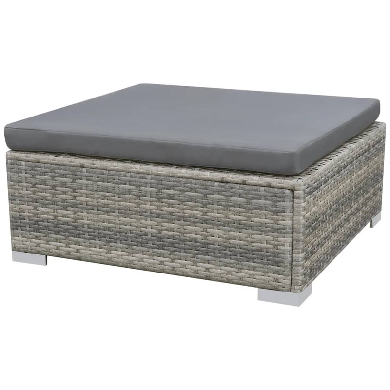 vidaXL 10 Piece Garden Lounge Set with Cushions Poly Rattan Grey
