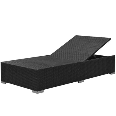 vidaXL 3 Piece Garden Lounge Set with Cushions Poly Rattan Black