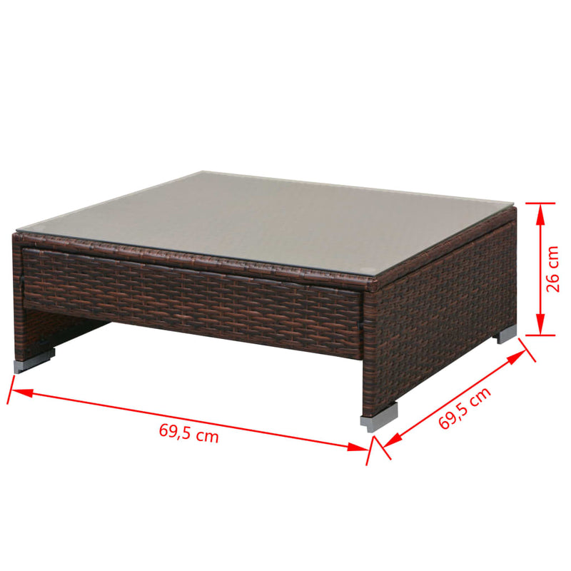 vidaXL 7 Piece Garden Lounge Set with Canopy Poly Rattan Black