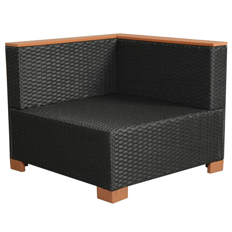 vidaXL 10 Piece Garden Lounge Set with Cushions Poly Rattan Black