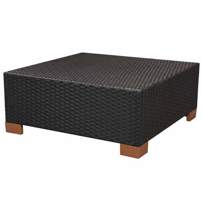 vidaXL 10 Piece Garden Lounge Set with Cushions Poly Rattan Black