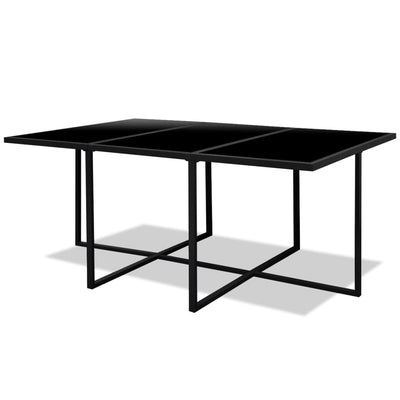 vidaXL 11 Piece Outdoor Dining Set with Cushions Poly Rattan Black