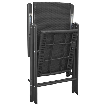 vidaXL Stackable Garden Chairs 2 pcs Poly Rattan Black