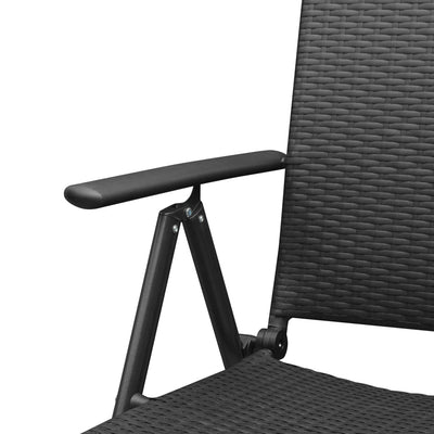vidaXL Stackable Garden Chairs 2 pcs Poly Rattan Black