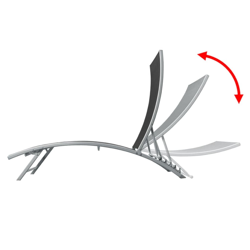 vidaXL Sun Lounger Steel and Textilene Black