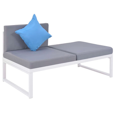 vidaXL 4 Piece Garden Lounge Set with Cushions Aluminium and WPC