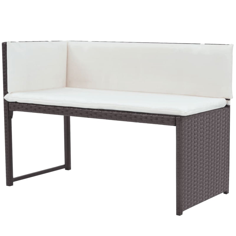 vidaXL 5 Piece Outdoor Dining Set Steel Poly Rattan Brown