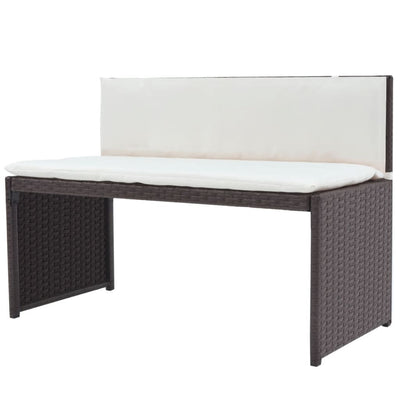 vidaXL 5 Piece Outdoor Dining Set Steel Poly Rattan Brown