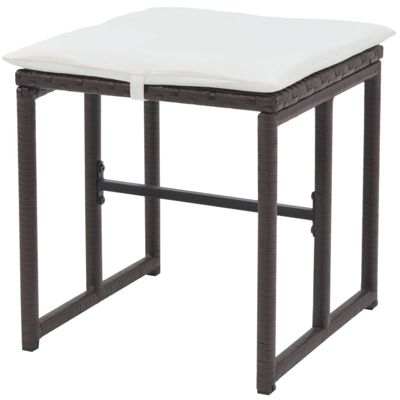 vidaXL 5 Piece Outdoor Dining Set Steel Poly Rattan Brown