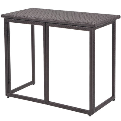 vidaXL 5 Piece Outdoor Dining Set Steel Poly Rattan Brown