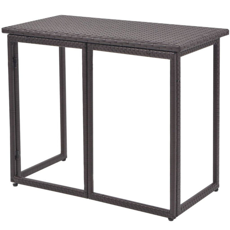 vidaXL 5 Piece Outdoor Dining Set Steel Poly Rattan Brown