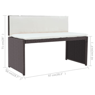 vidaXL 5 Piece Outdoor Dining Set Steel Poly Rattan Brown