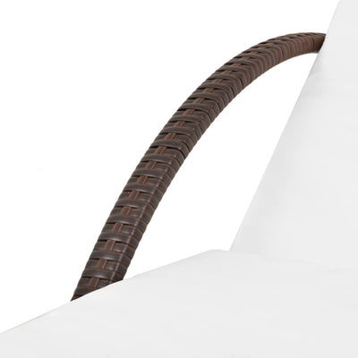 vidaXL Sun Lounger with Cushion & Table Poly Rattan Black