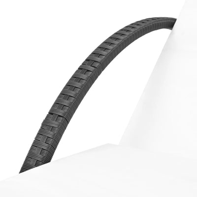 vidaXL Sun Lounger with Cushion & Table Poly Rattan Black