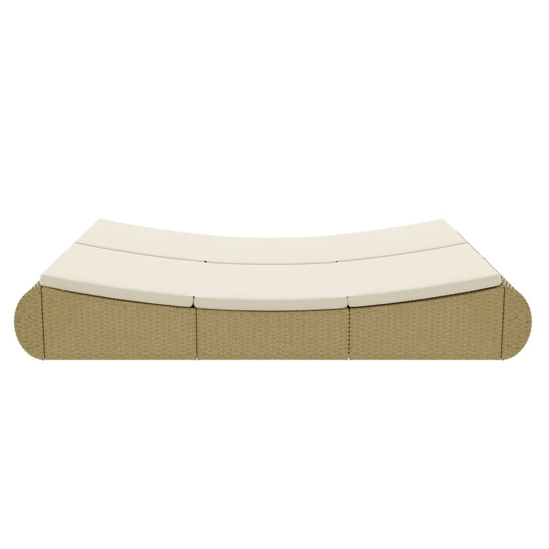vidaXL Outdoor Lounge Bed Poly Rattan Beige