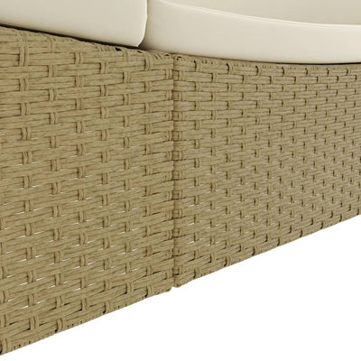 vidaXL Outdoor Lounge Bed Poly Rattan Beige