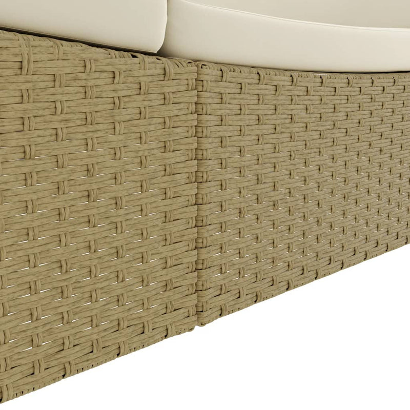 vidaXL Outdoor Lounge Bed Poly Rattan Beige