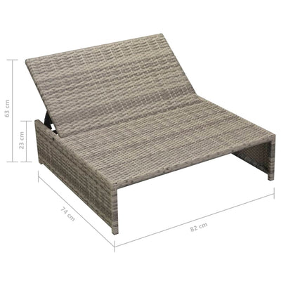 vidaXL 5 Piece Garden Lounge Set with Cushions Poly Rattan Grey