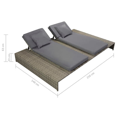 vidaXL 5 Piece Garden Lounge Set with Cushions Poly Rattan Grey