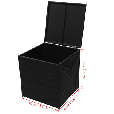 vidaXL 8 Piece Garden Lounge Set with Cushions Poly Rattan Black