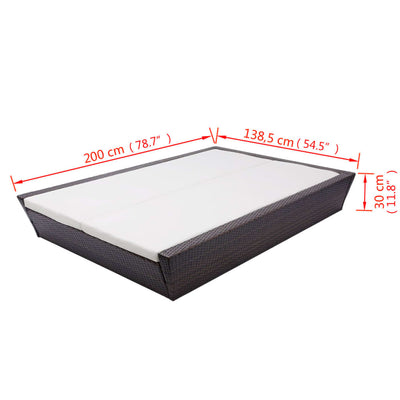 vidaXL Outdoor Lounge Bed with Cushion Poly Rattan Black