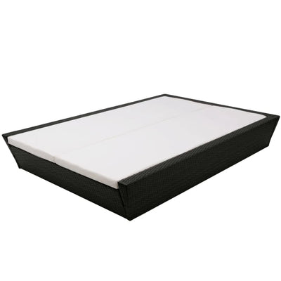 vidaXL Outdoor Lounge Bed with Cushion Poly Rattan Black