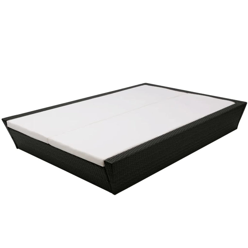 vidaXL Outdoor Lounge Bed with Cushion Poly Rattan Black
