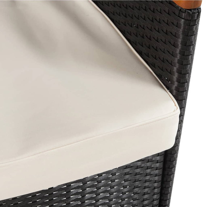 vidaXL 9 Piece Outdoor Dining Set with Cushions Poly Rattan