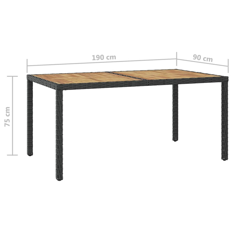 vidaXL 7 Piece Outdoor Dining Set with Cushions Poly Rattan