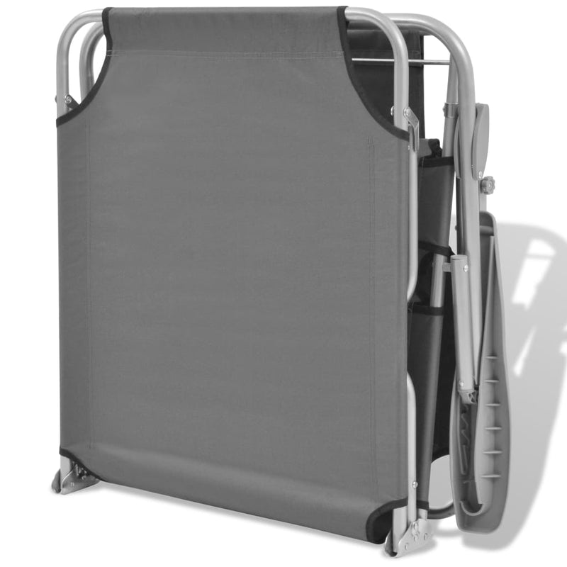 vidaXL Sun Lounger with Canopy Steel Black