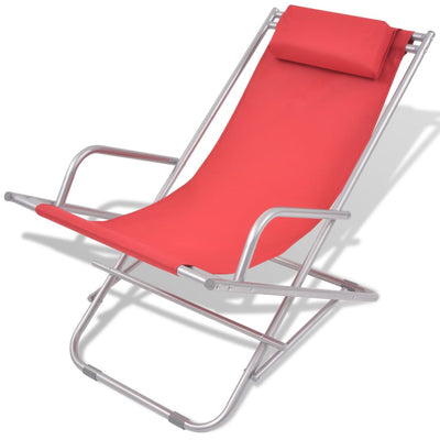 vidaXL Reclining Deck Chairs 2 pcs Steel Black