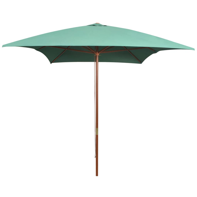 vidaXL Garden Parasol 270x270 cm Wooden Pole Green