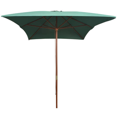 vidaXL Garden Parasol 270x270 cm Wooden Pole Green