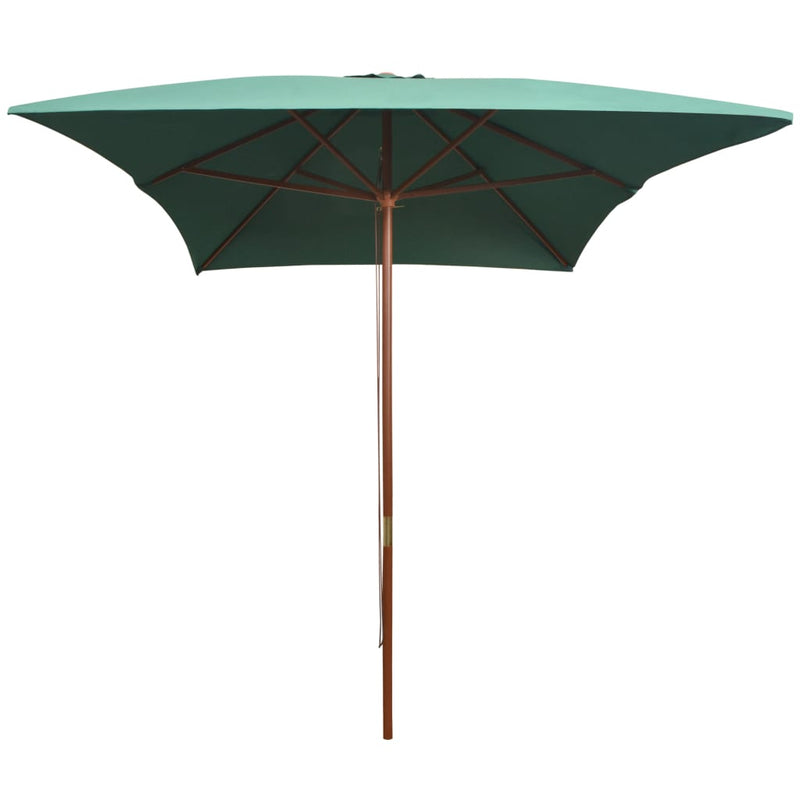 vidaXL Garden Parasol 270x270 cm Wooden Pole Green
