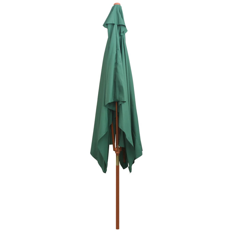 vidaXL Garden Parasol 270x270 cm Wooden Pole Green