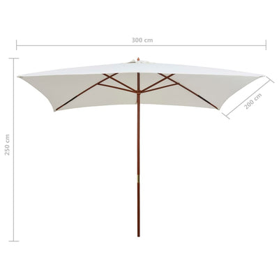 vidaXL Garden Parasol 270x270 cm Wooden Pole Green