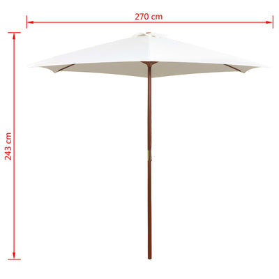 vidaXL Garden Parasol 270x270 cm Wooden Pole Green