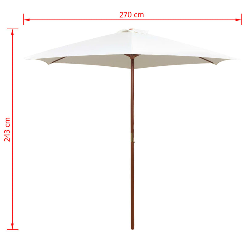 vidaXL Garden Parasol 270x270 cm Wooden Pole Green