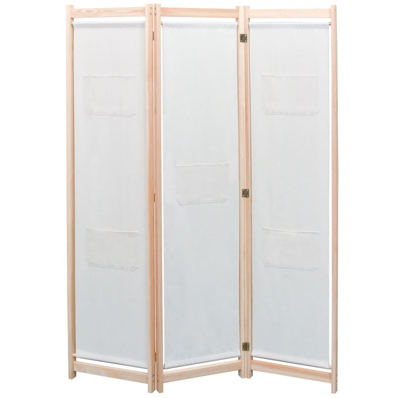 vidaXL 3-Panel Room Divider Black 120x170x4 cm Fabric