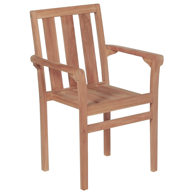 vidaXL Stackable Garden Chairs 2 pcs Solid Teak Wood