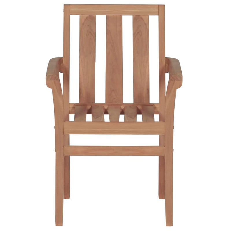 vidaXL Stackable Garden Chairs 2 pcs Solid Teak Wood