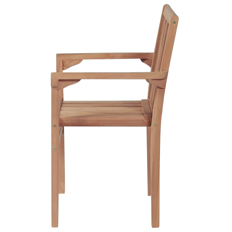 vidaXL Stackable Garden Chairs 2 pcs Solid Teak Wood