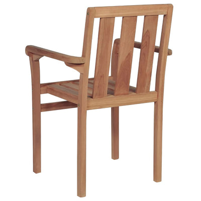 vidaXL Stackable Garden Chairs 2 pcs Solid Teak Wood