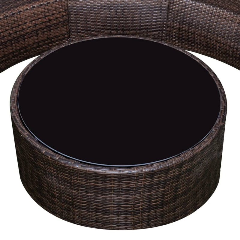 vidaXL 6 Piece Garden Lounge Set with Cushions Poly Rattan Black