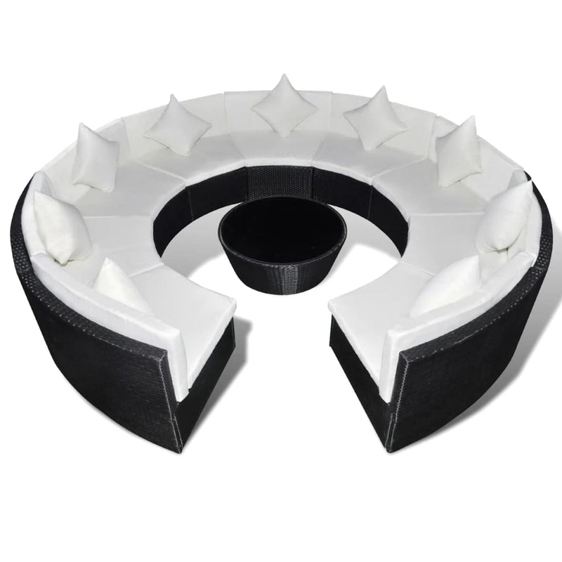 vidaXL 10 Piece Garden Lounge Set with Cushions Poly Rattan Brown