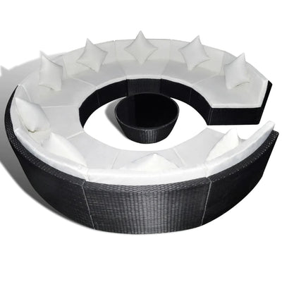 vidaXL 10 Piece Garden Lounge Set with Cushions Poly Rattan Brown