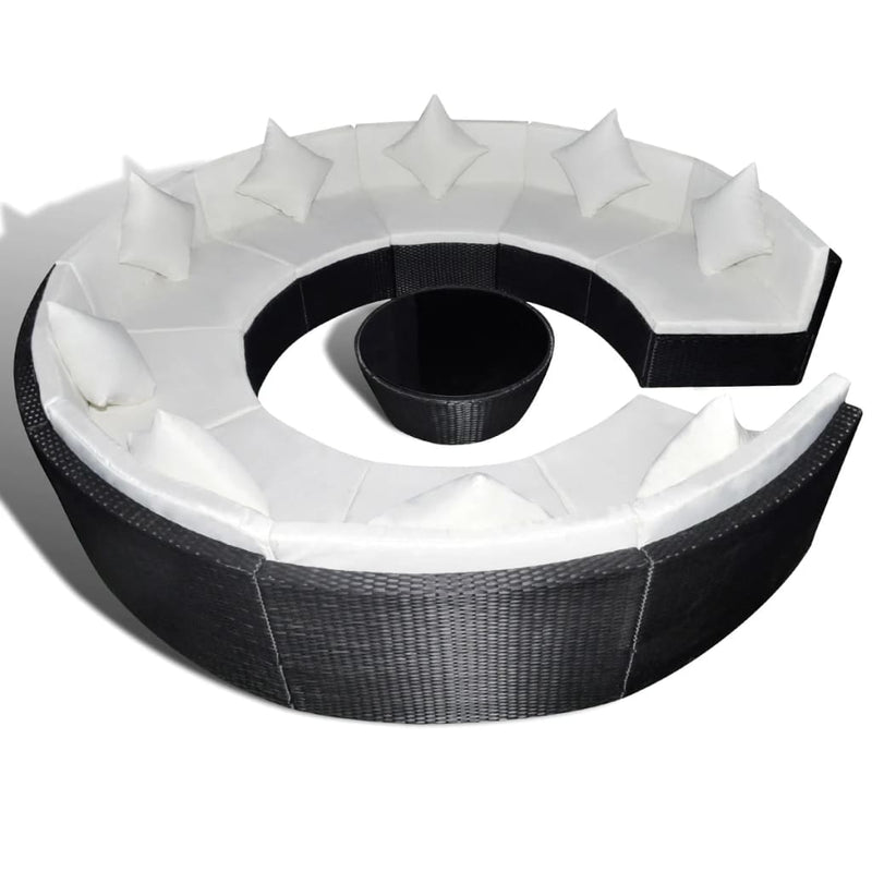 vidaXL 10 Piece Garden Lounge Set with Cushions Poly Rattan Brown