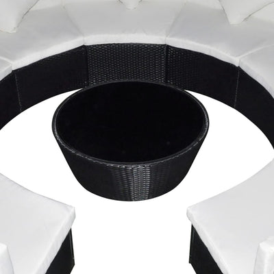 vidaXL 10 Piece Garden Lounge Set with Cushions Poly Rattan Brown