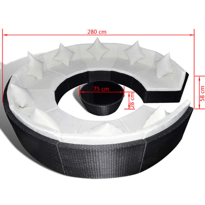 vidaXL 10 Piece Garden Lounge Set with Cushions Poly Rattan Brown